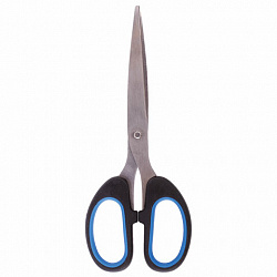 Ножницы BRAUBERG "Classic+", 160 мм, черно-синие, классической формы, резиновые вставки, 236447
