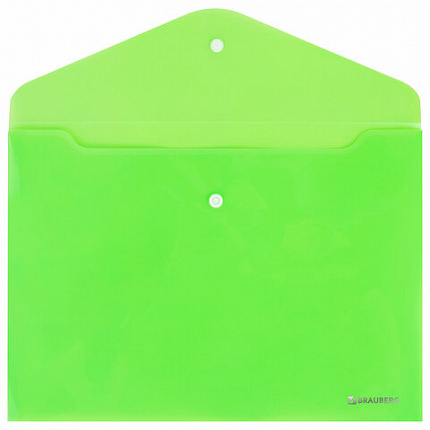 Папка-конверт с кнопкой А4, КОМПЛЕКТ 8 шт., яркие неоновые цвета ассорти, BRAUBERG "NEON", 272871