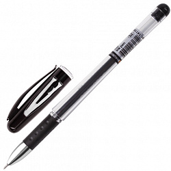 Ручка гелевая с грипом BRAUBERG "Fine Gel", ЧЕРНАЯ, игольчатый узел 0,5 мм, линия письма 0,35 мм, 141180