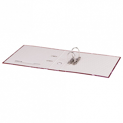 Папка-регистратор STAFF "Basic" БЮДЖЕТ с мраморным покрытием, 70 мм, без уголка, красная, 229619