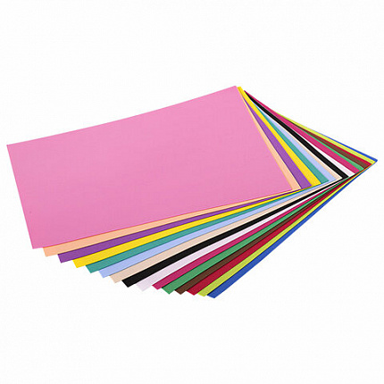 Пористая резина/фоамиран А4, 1 мм, НАБОР, 15 листов, 15 цветов, яркие цвета, ОСТРОВ СОКРОВИЩ, 665097