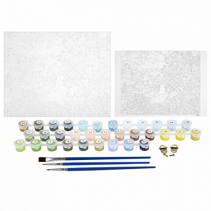 Картина по номерам 40х50 см, ОСТРОВ СОКРОВИЩ "Пейзаж с рекой", на подрамнике, акрил, кисти, 663289