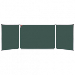 Доска для мела/магнитно-маркерная 3-х элементная 100х150/300 см, 3 поверхности/мел + 2 поверхности/маркер, BS, ТЭ-300К