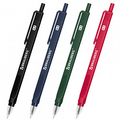 Ручка шариковая автоматическая BRAUBERG "TRIOS PRO COLOR", СИНЯЯ, трехгранный корпус, пишущий узел 0,5 мм, линия письма 0,35 мм, 144464