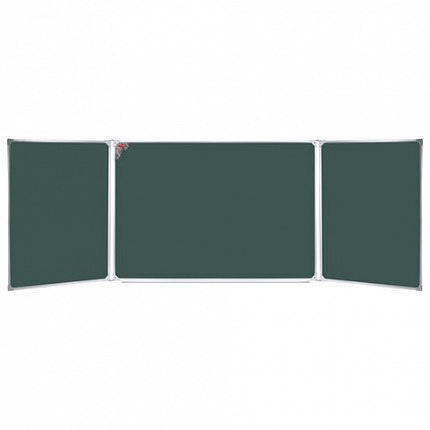 Доска для мела/магнитно-маркерная 3-х элементная 100х150/300 см, 3 поверхности/мел + 2 поверхности/маркер, BOARDSYS, ТЭ-300К