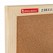 Доска пробковая для объявлений 60х90 см, деревянная рамка, BRAUBERG Wood, 238311