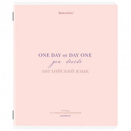 Тетрадь предметная CREATIVE 48 л., обложка картон, АНГЛИЙСКИЙ, клетка, подсказ, BRAUBERG, 405111