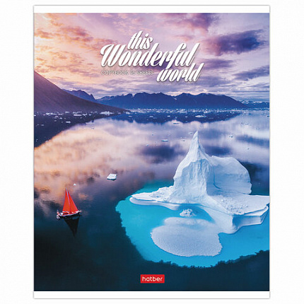 Тетрадь А5 96 л. HATBER скоба, линия, обложка картон, "Удивительный мир" (микс), 063258, 96Т5В2