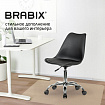 Кресло стул BRABIX "Eames MG-310 CH", хром, пластик черный, экокожа черная, 532925
