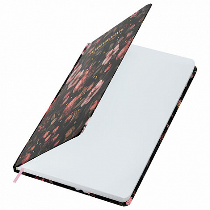 Ежедневник недатированный с резинкой А5 145х203 мм, BRAUBERG, твердый, фольга, 128 л., "Pomegranate", 116293