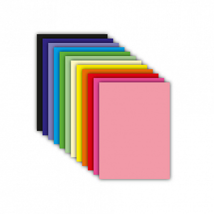 Цветная бумага А4 ТОНИРОВАННАЯ В МАССЕ, 60 листов 12цв, в папке, 80г/м2, BRAUBERG, 210х297мм, 117615