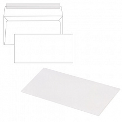 Конверты Е65 (110х220 мм), отрывная лента, 80 г/м2, КОМПЛЕКТ 1000 шт., 41623