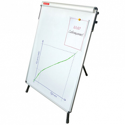 Доска-флипчарт магнитно-маркерная 70х100 см, тренога, ГАРАНТИЯ 10 ЛЕТ, BRAUBERG, 231720