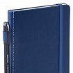 Блокнот А5 135x212 мм BRAUBERG "Edge", под кожу, резинка, держатель, 80 л., клетка, синий, 117149