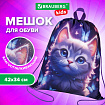 Мешок для обуви BRAUBERG KIDS, с петлей, 42х34 см, "Curious cat", 273434