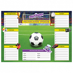 Расписание уроков и звонков А4, ЮНЛАНДИЯ, для мальчиков, ассорти (4 вида), 129782
