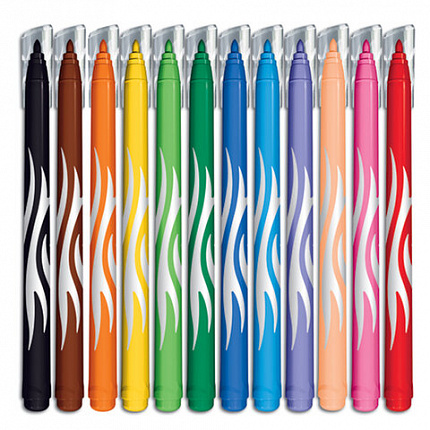 Фломастеры MAPED (Франция) "Color'Peps Jungle", 12 цветов, смываемые, вентилируемый колпачок, 845420