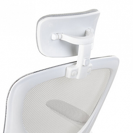 Кресло CROMEX (КРОМЕКС) "Dynamic CH-699", откидные подлокотники, пластик белый, сетка/ткань TW, серое, 533070