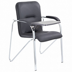 Кресло со столом BRABIX "Samba CF-108 BOX-2", хром каркас, кожзам черный, разобрано, 533218