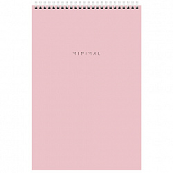 Блокнот БОЛЬШОЙ ФОРМАТ А4 200х290 мм, 80 л., гребень, подложка, клетка, BRAUBERG "Minimal Pastel", 116425