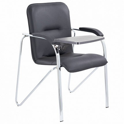 Кресло со столом BRABIX "Samba CF-108 BOX-2", хром каркас, кожзам черный, разобрано, 533218