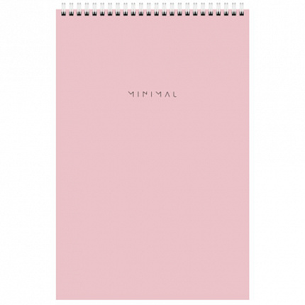 Блокнот БОЛЬШОЙ ФОРМАТ А4 198х297 мм, 80 л., гребень, подложка, клетка, BRAUBERG "Minimal Pastel", 116425