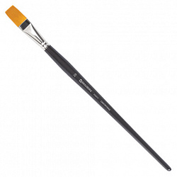 Кисть художественная профессиональная BRAUBERG ART CLASSIC, синтетика жесткая, плоская, № 20, длинная ручка, 200672