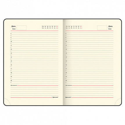 Ежедневник недатированный А5 138х213 мм BRAUBERG "Comodo" под кожу, 160 л., красный, 123840