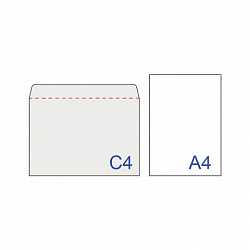 Конверты С4 (229х324 мм), отрывная лента, "Куда-Кому", 100 г/м2, КОМПЛЕКТ 25 шт., BRAUBERG, 121853