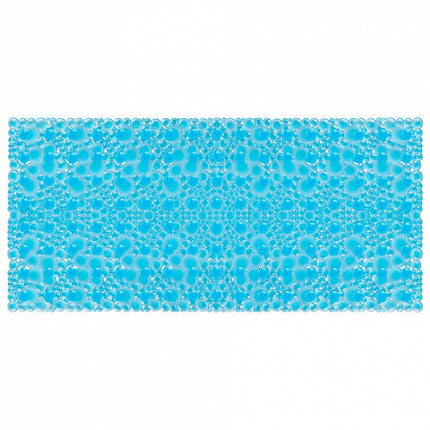 Коврик для ванны противоскользящий 88х40 см, "Пузыри", прозрачно-голубой, ПВХ, присоски, PRIMILA (ПРИМИЛА), 700365