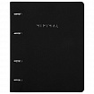 Тетрадь на кольцах А5, 175х215 мм, 120 л., под кожу, BRAUBERG VISTA, "Minimal", черный, 405215
