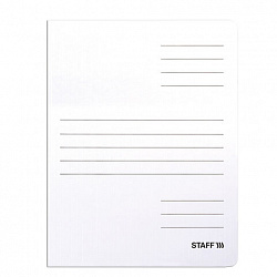 Скоросшиватель из микрогофрокартона STAFF, 30 мм, до 300 листов, белый, 128991
