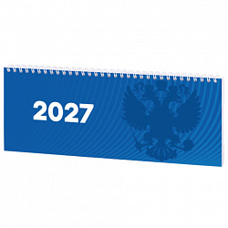Планинг датированный 2027 285х112 мм, STAFF, гребень, картонная обложка, 64 листа, "Символика РФ", 117853