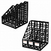 Лоток вертикальный для бумаг BRAUBERG "ULTRA", 240 мм, 3 отделения, сетчатый, сборный, черный, 238249