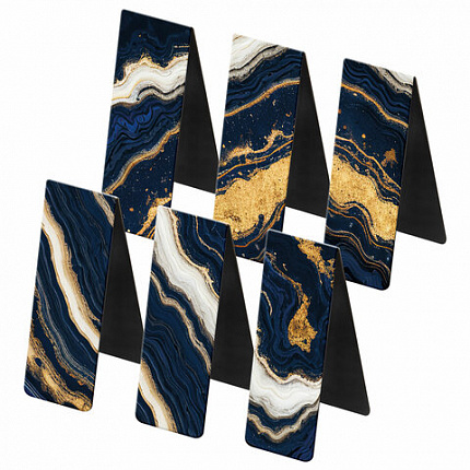 Закладки для книг МАГНИТНЫЕ, "АССОРТИ 5 ДИЗАЙНОВ ABSTRACTION", набор 6 штук, 60x20 мм, FUNSTER, 116653