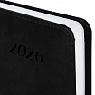 Ежедневник датированный 2026 А5 138x213 мм, BRAUBERG "Legend", под кожу, застежка, черный, 117070