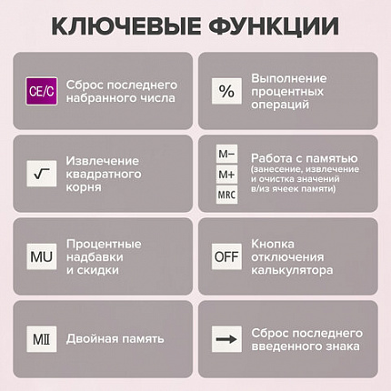 Калькулятор настольный BRAUBERG EXTRA PASTEL-12-PR (206x155 мм), 12 разрядов, двойное питание, СИРЕНЕВЫЙ, 250489