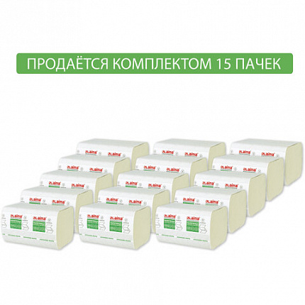 Полотенца бумажные 200 шт., LAIMA (H3) ADVANCED WHITE, 2-слойные, белые, КОМПЛЕКТ 15 пачек, 23х20,5, V-сложение, 111341