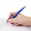 Ручка шариковая автоматическая с грипом BRAUBERG "MAXI", СИНЯЯ, корпус синий, узел 0,7 мм, линия письма 0,35 мм, 141068