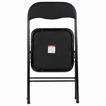 Стул складной BRABIX "Golf CF-007", черный каркас, кожзам черный, 531565