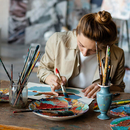 Альбом для акрила и масла, 300 г/м2, 190х270 мм, 10 листов, склейка, тиснение "холст", BRAUBERG ART PREMIERE, 113267