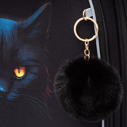 Ранец GRIZZLY анатомическая спинка, c брелоком, для девочек, "I'M HERE", 36х28х20 см, RAz-586-6/1