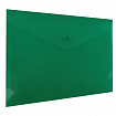 Папка-конверт с кнопкой прозрачная А4 BRAUBERG UNIVERSAL, до 100 листов, зеленая, 0,15 мм, 273074