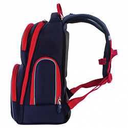 Рюкзак BRAUBERG CLASSIC, легкий каркас, премиум материал, "Lion", синий, 37х32х21 см, 228829