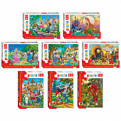 Пазл картонный 120 элементов, Любимые герои, АССОРТИ, поле 23х16,5 см, STEP PUZZLE