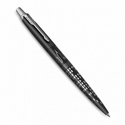 Ручка шариковая PARKER "Jotter New York Black CT", корпус черный лак, детали из нержавеющей стали, синяя, 2187554