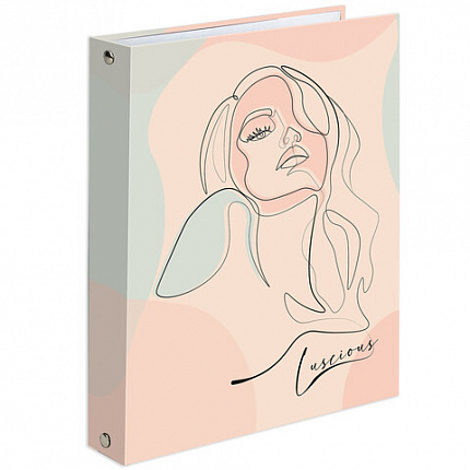 Тетрадь на кольцах А5 (165х215 мм), 120 листов, твердый картон, клетка, BRAUBERG, Девушка, 404076