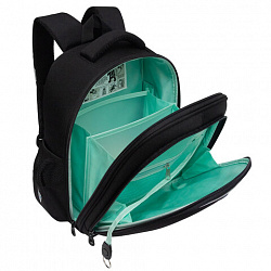 Ранец GRIZZLY анатомическая спинка, c брелоком, для девочек, "I'M HERE", 36х28х20 см, RAz-586-6/1