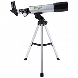 Телескоп рефрактор астрономический настольный, увеличение 90х, объектив 50 мм, фокус 360 мм, видоискатель, 50360, BRAUBERG KIDS, 391396