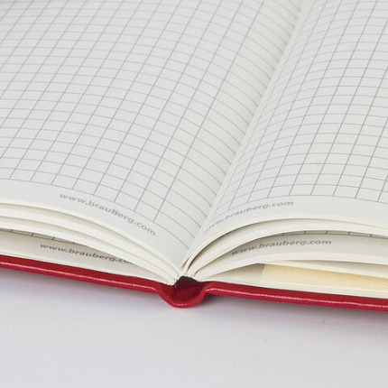 Блокнот МАЛЫЙ (100x150 мм) А6, BRAUBERG "Metropolis Special", под кожу, 80 л., клетка, красный, 111581